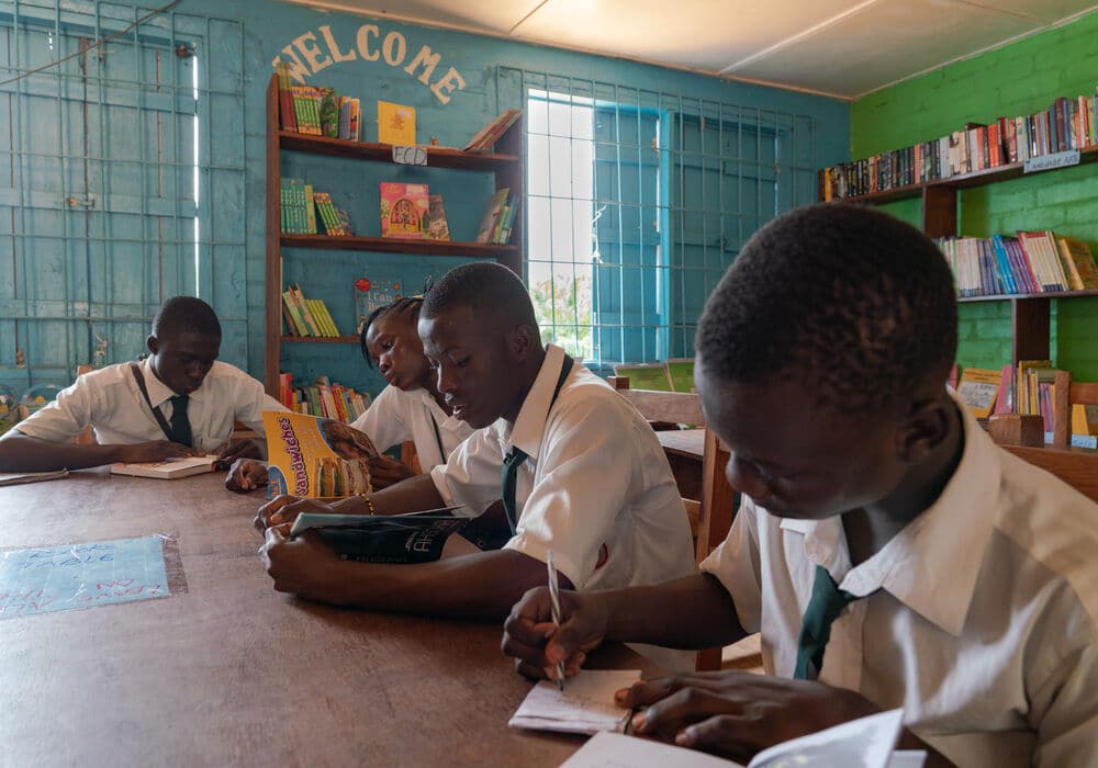 Readers in the library